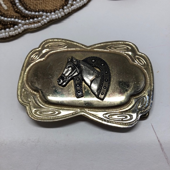 VINTAGE 1970s **HORSE & HORSESHOE** WESTERN COWBOY FASHION Made In Hong Kong - Picture 4 of 7